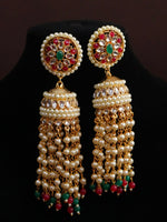 Load image into Gallery viewer, Roshan Jhumka With Pearl Latkan
