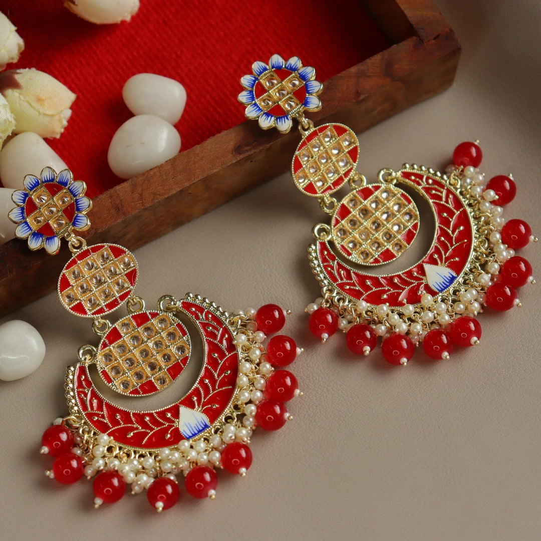 Yashika Meenakari Statement Earring