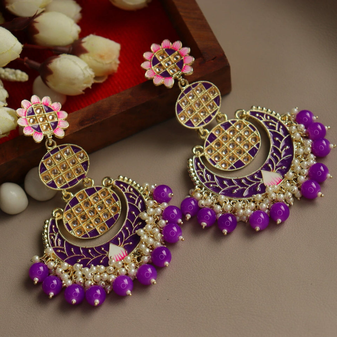 Yashika Meenakari Statement Earring